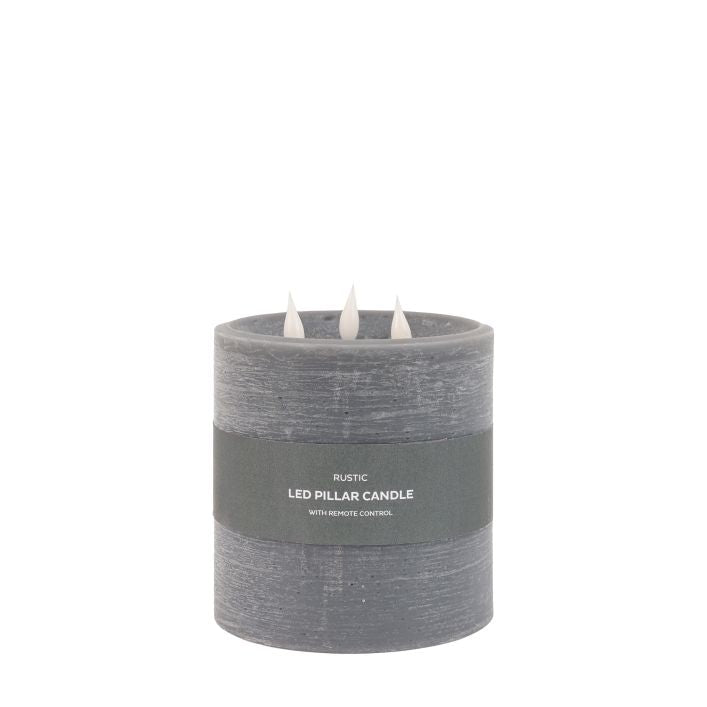 LED 3 Wick Candle Grey