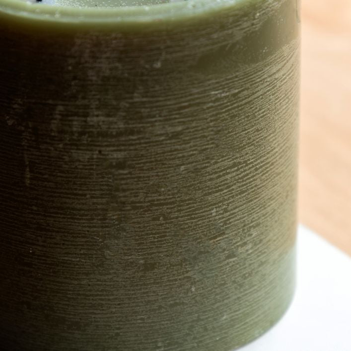LED 3 Wick Candle Olive