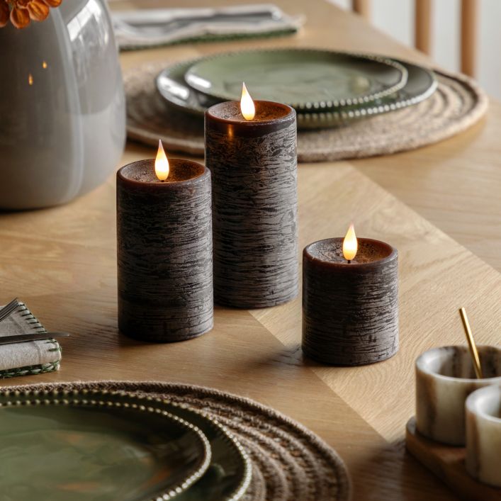 LED 1 Wick Candle 3 pack Mocha