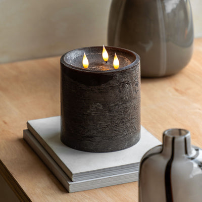 LED 3 Wick Candle Mocha