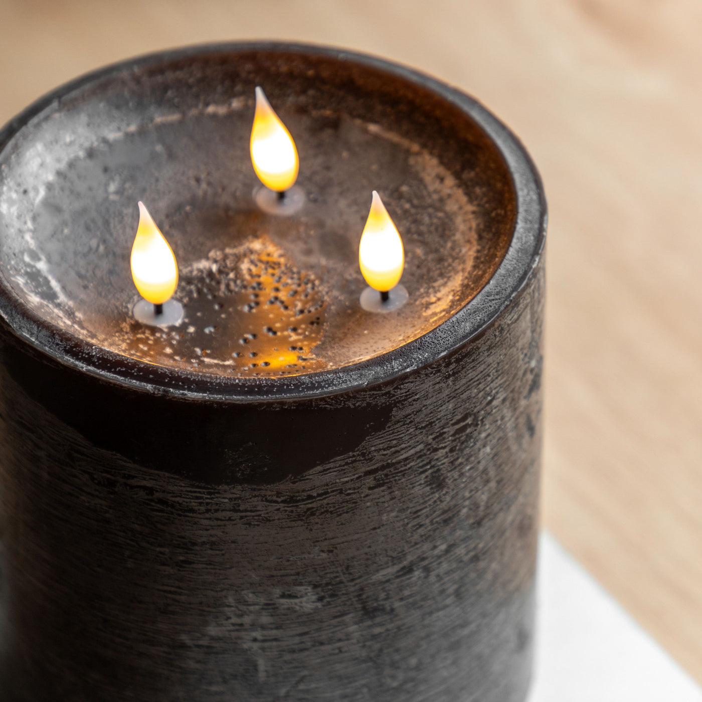LED 3 Wick Candle Mocha