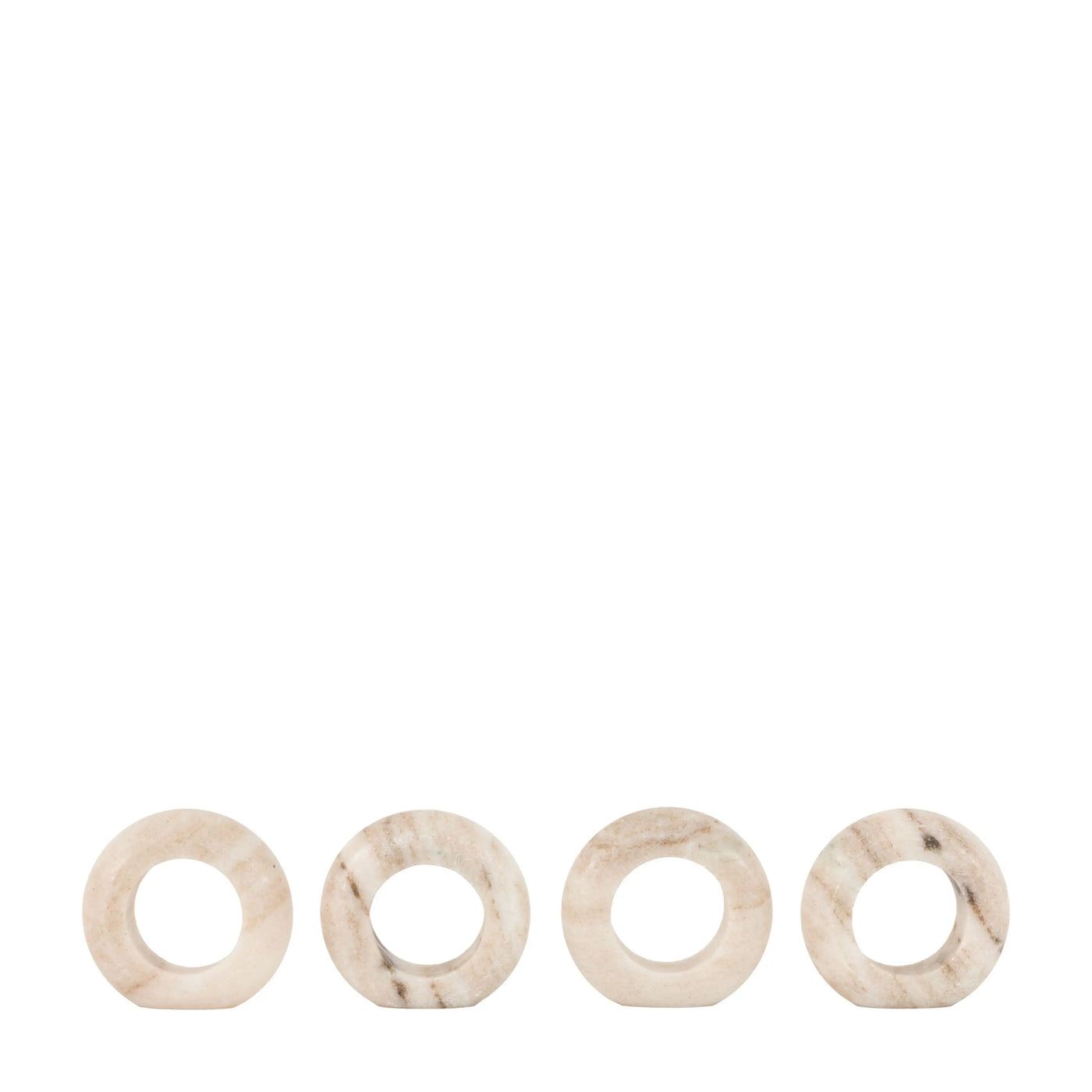 Napkin Rings Set of 4 Beige Marble