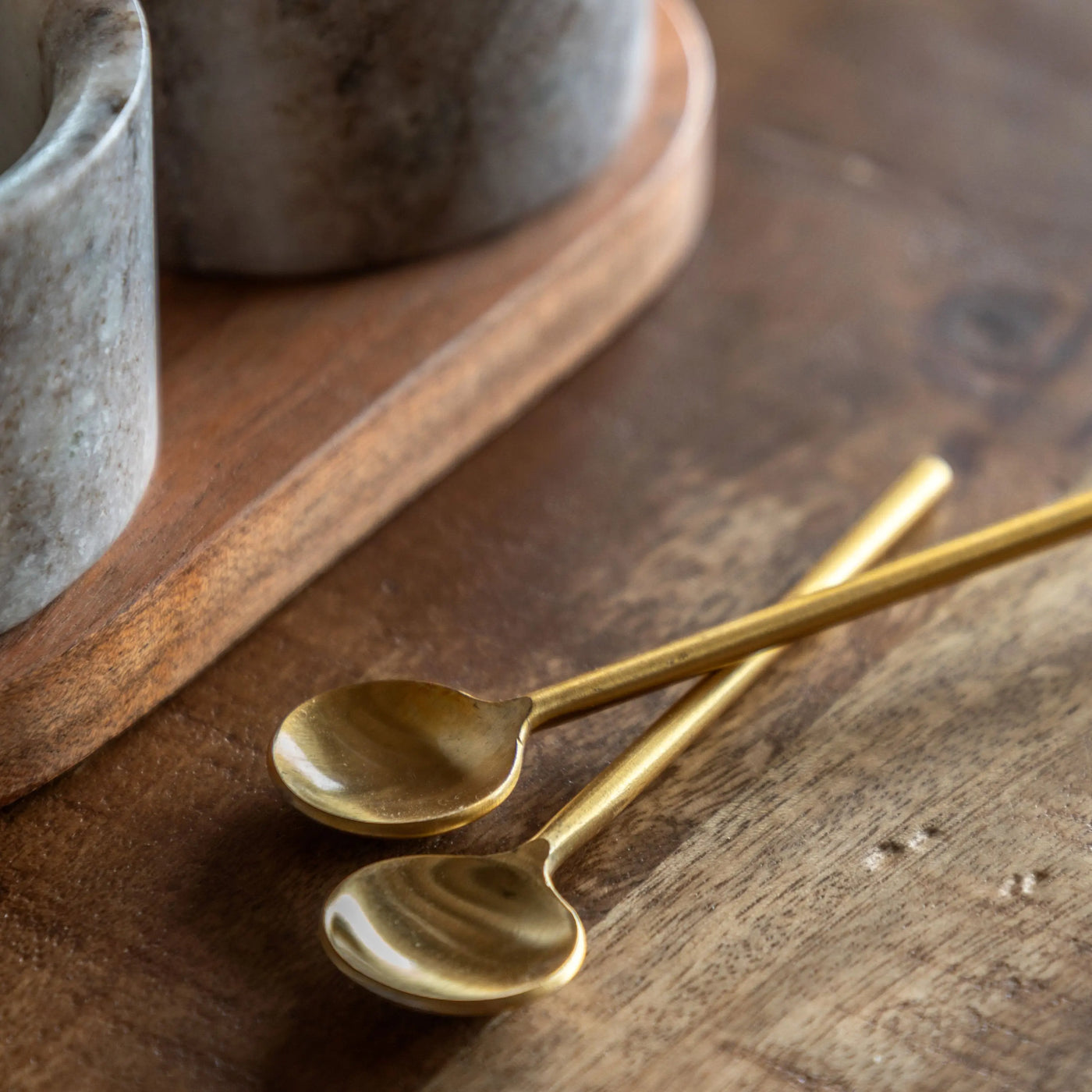 Spoon and Pinch Pot Beige Marble