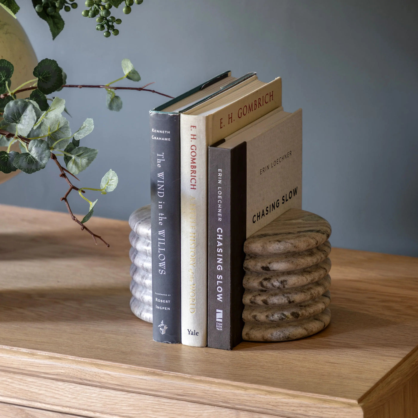 Marble Bookends Beige Set of 2