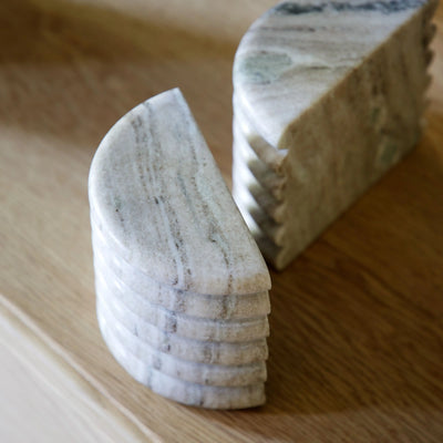 Marble Bookends Beige Set of 2