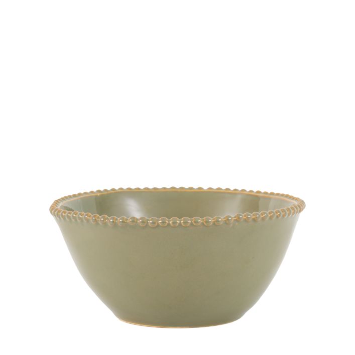 Set of 4 Organic Beaded Bowl Olive