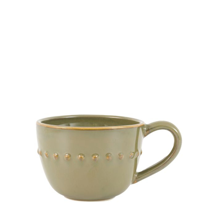 Set of 4 Organic Beaded Mug Olive
