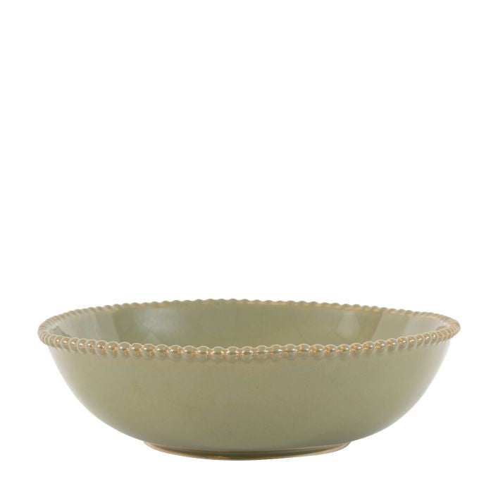 Set of 4 Organic Beaded Pasta Bowl Olive