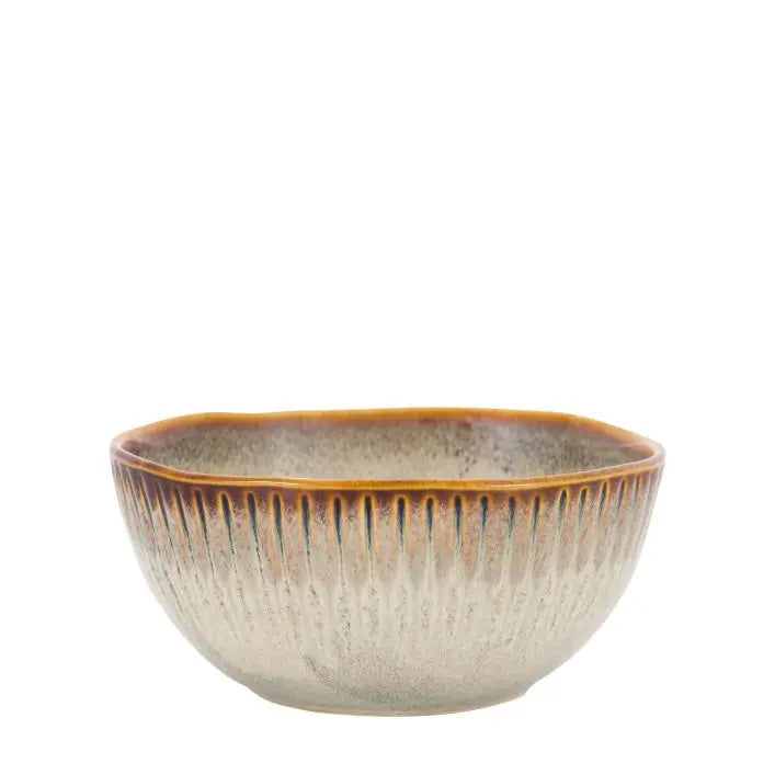 Set of 4 Organic Ridged Bowl Stone