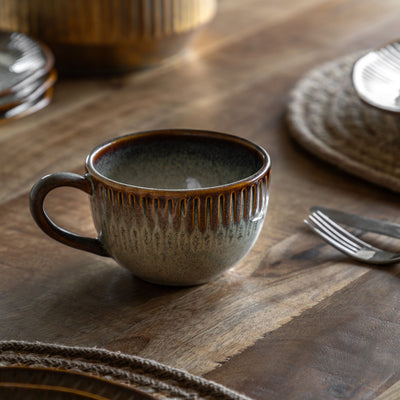 Set of 4 Organic Ridged Mug
