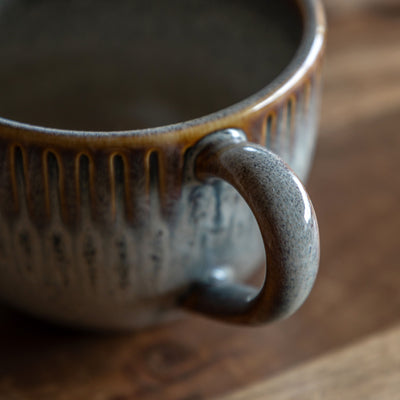 Set of 4 Organic Ridged Mug