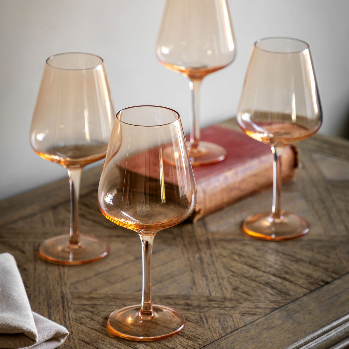 Set of 4 Wine Glass Amber