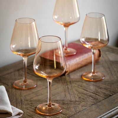 Set of 4 Wine Glass Amber