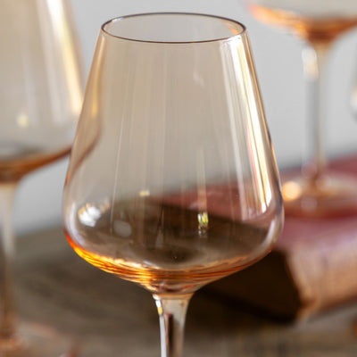 Set of 4 Wine Glass Amber