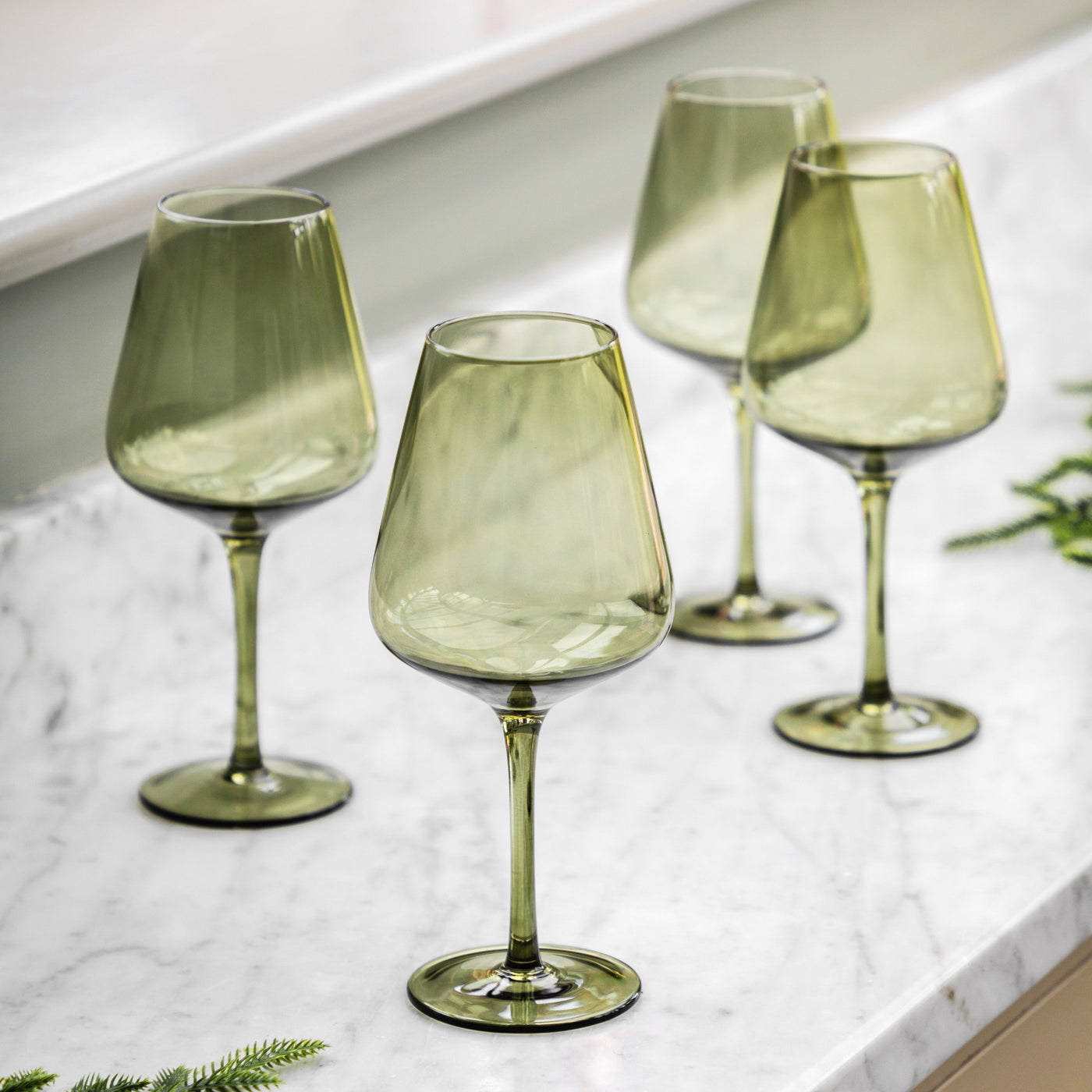 Set of 4 Wine Glass Green