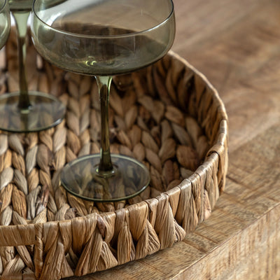Woven Round Tray Natural Set of 2