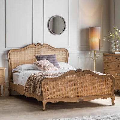 Gallery Interiors Chic Weathered Cane Bed