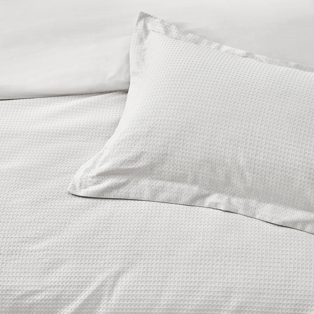 White Waffle 100% Cotton Duvet Set