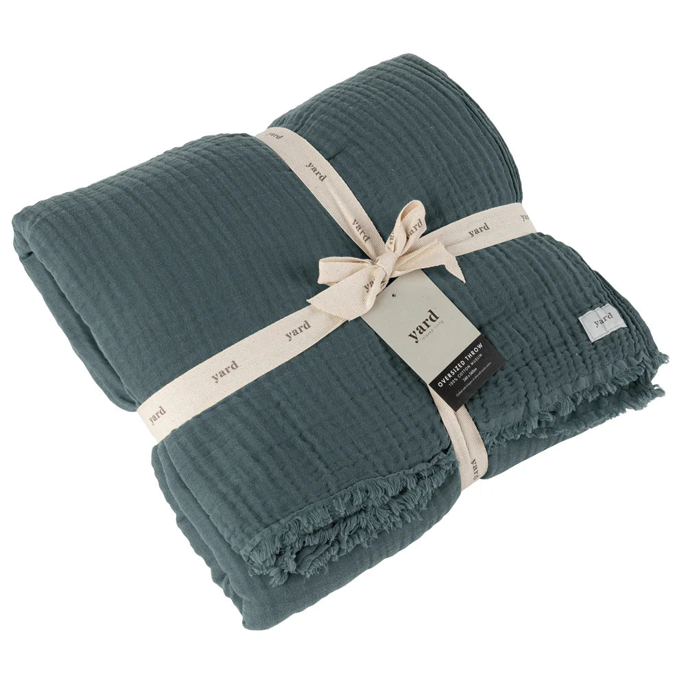 Muslin Large Bed Throw Dusk