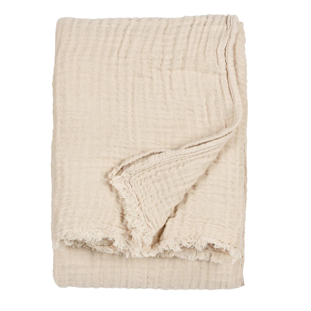 Muslin Large Bed Throw Natural