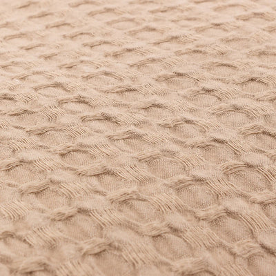 Waffle Sherpa Throw Taupe