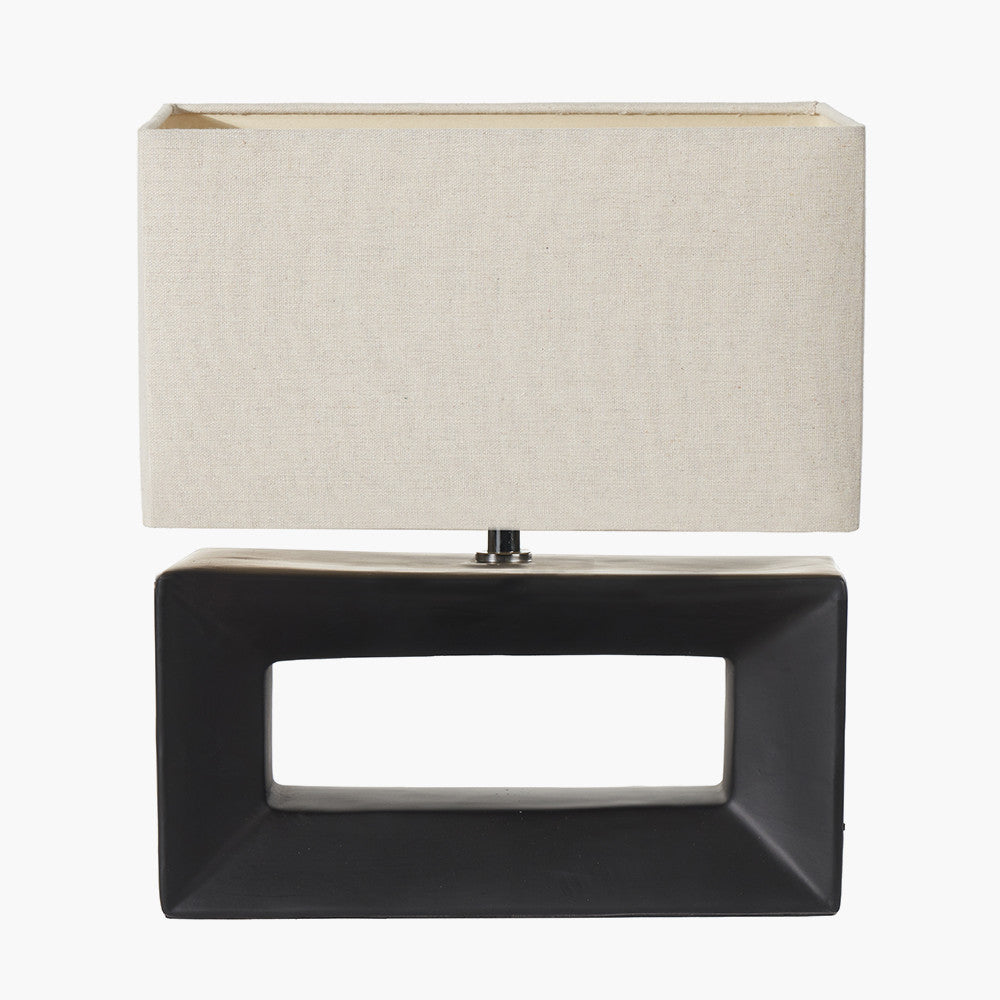 Block Black Ceramic Table Lamp