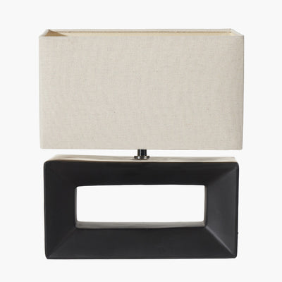 Block Black Ceramic Table Lamp