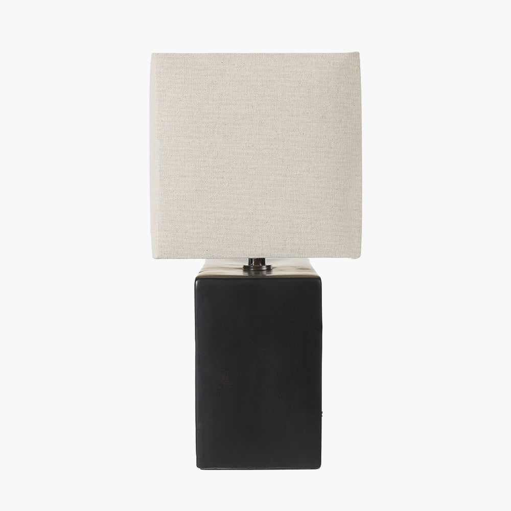 Block Black Ceramic Table Lamp