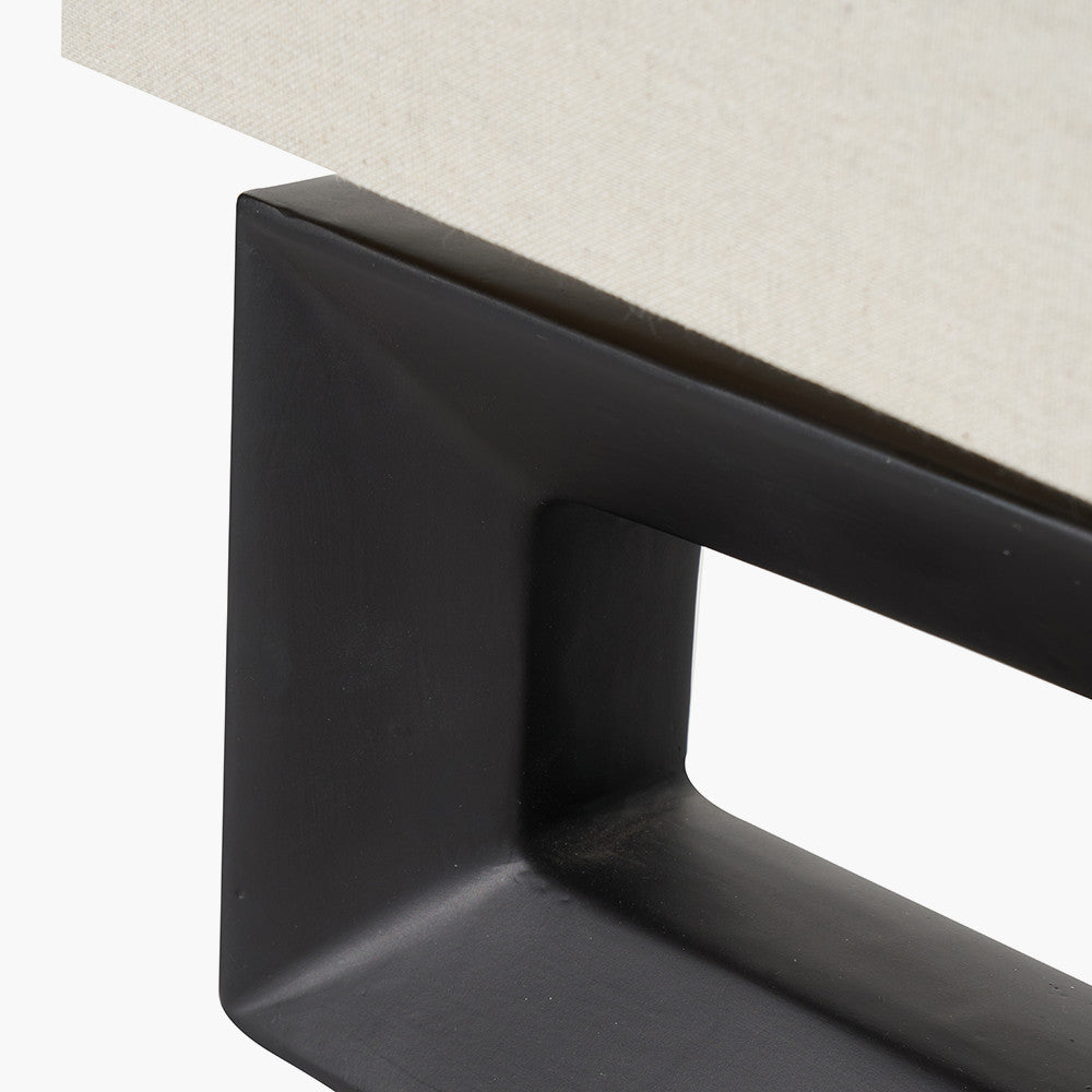 Block Black Ceramic Table Lamp