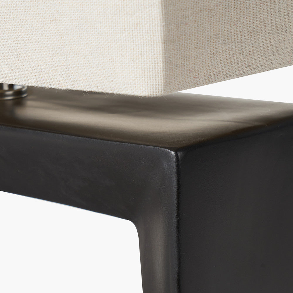 Block Black Ceramic Table Lamp