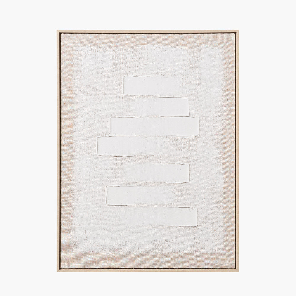 White & Natural Framed Canvas