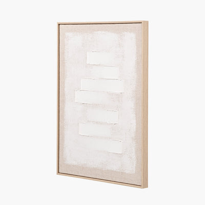 White & Natural Framed Canvas