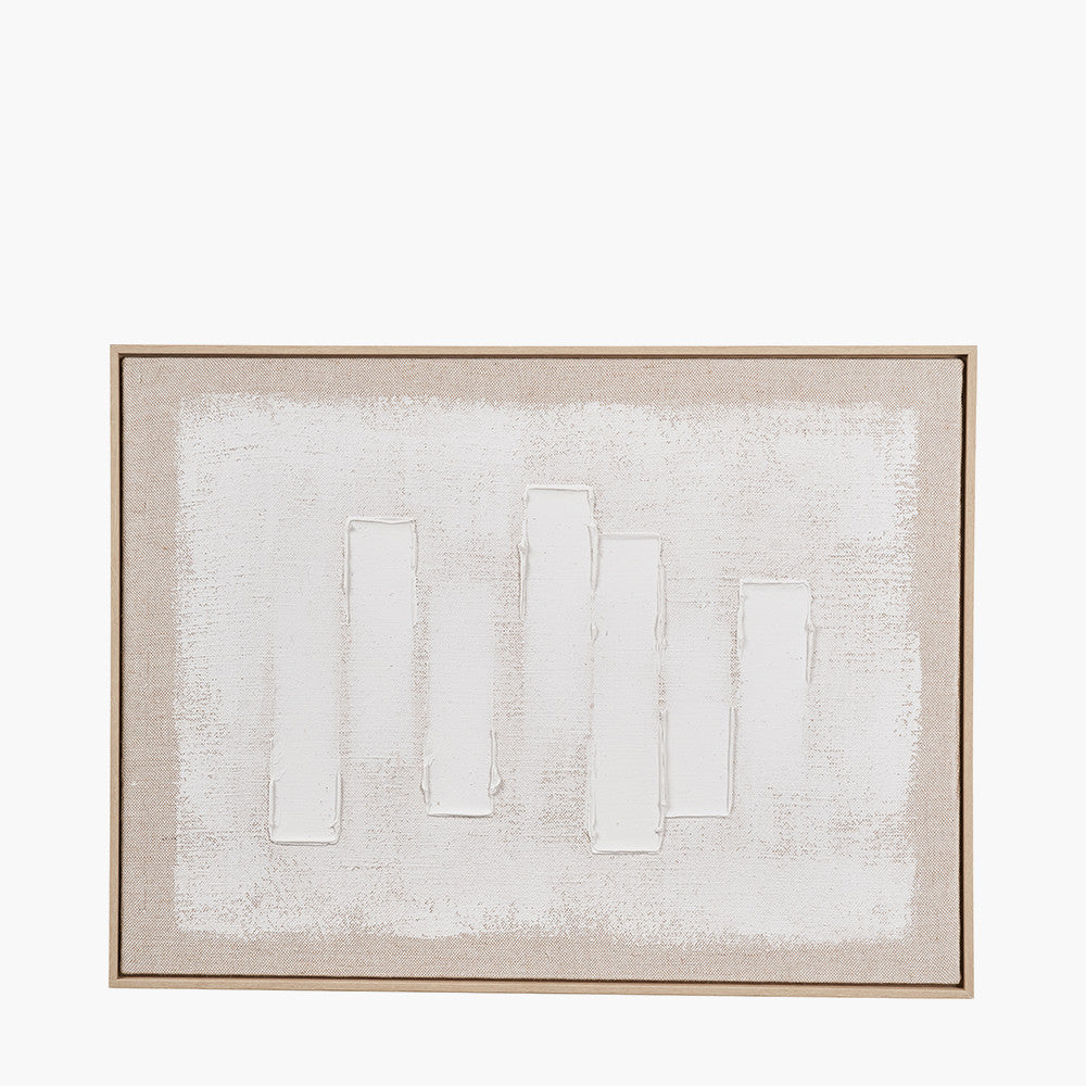 White & Natural Framed Canvas