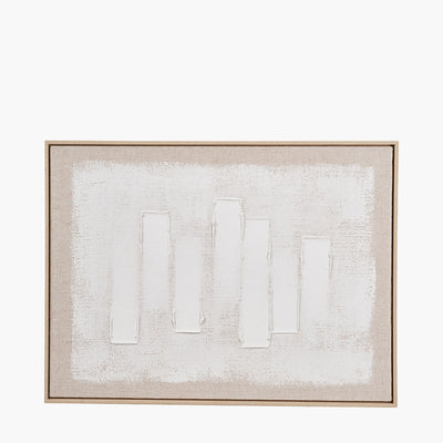 White & Natural Framed Canvas