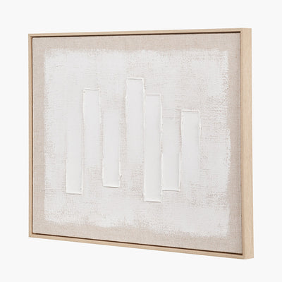 White & Natural Framed Canvas