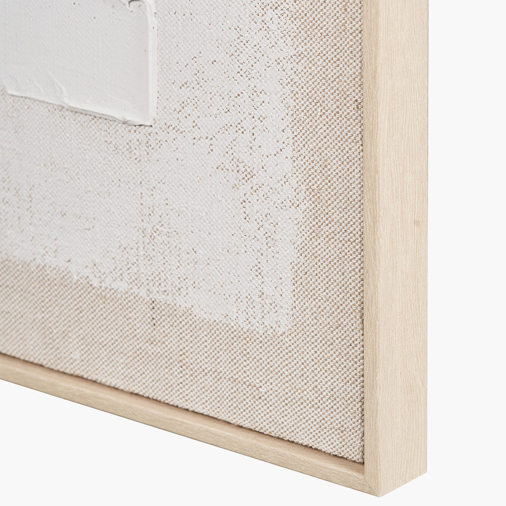 White & Natural Framed Canvas