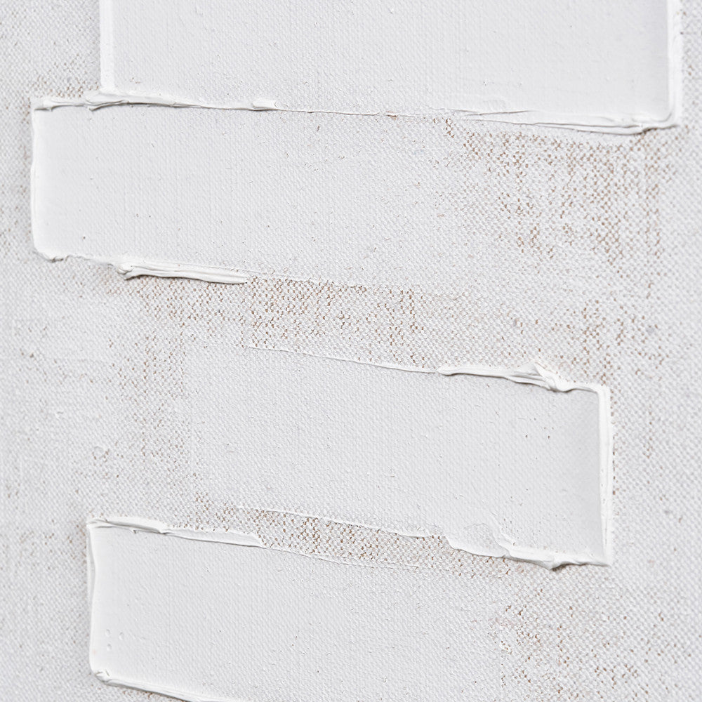 White & Natural Framed Canvas