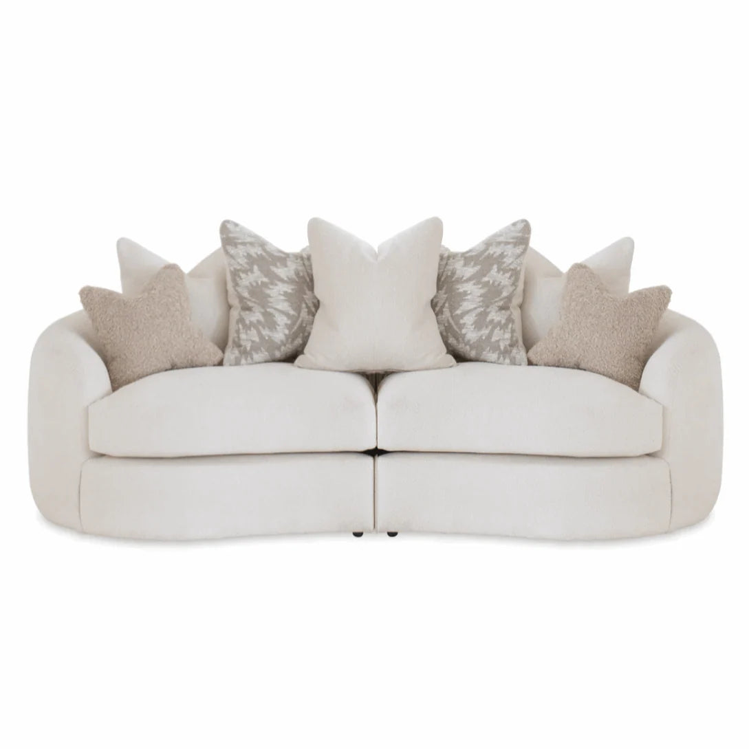 Logan Sofa-Pearl with Natural & Latte Scatters