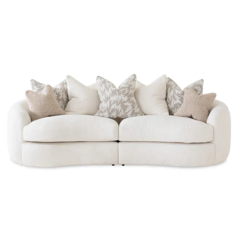 Logan Sofa-Pearl with Natural & Latte Scatters