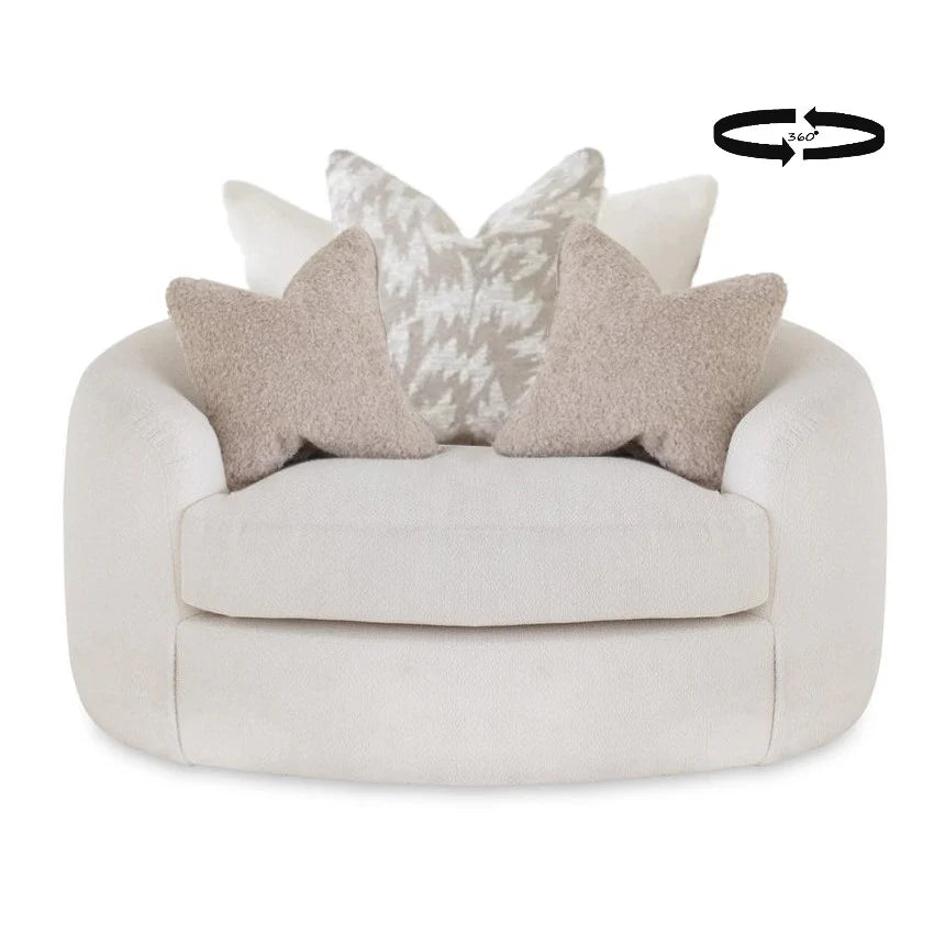 Logan Sofa-Pearl with Natural & Latte Scatters