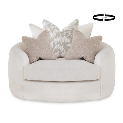 Logan Sofa-Pearl with Natural & Latte Scatters