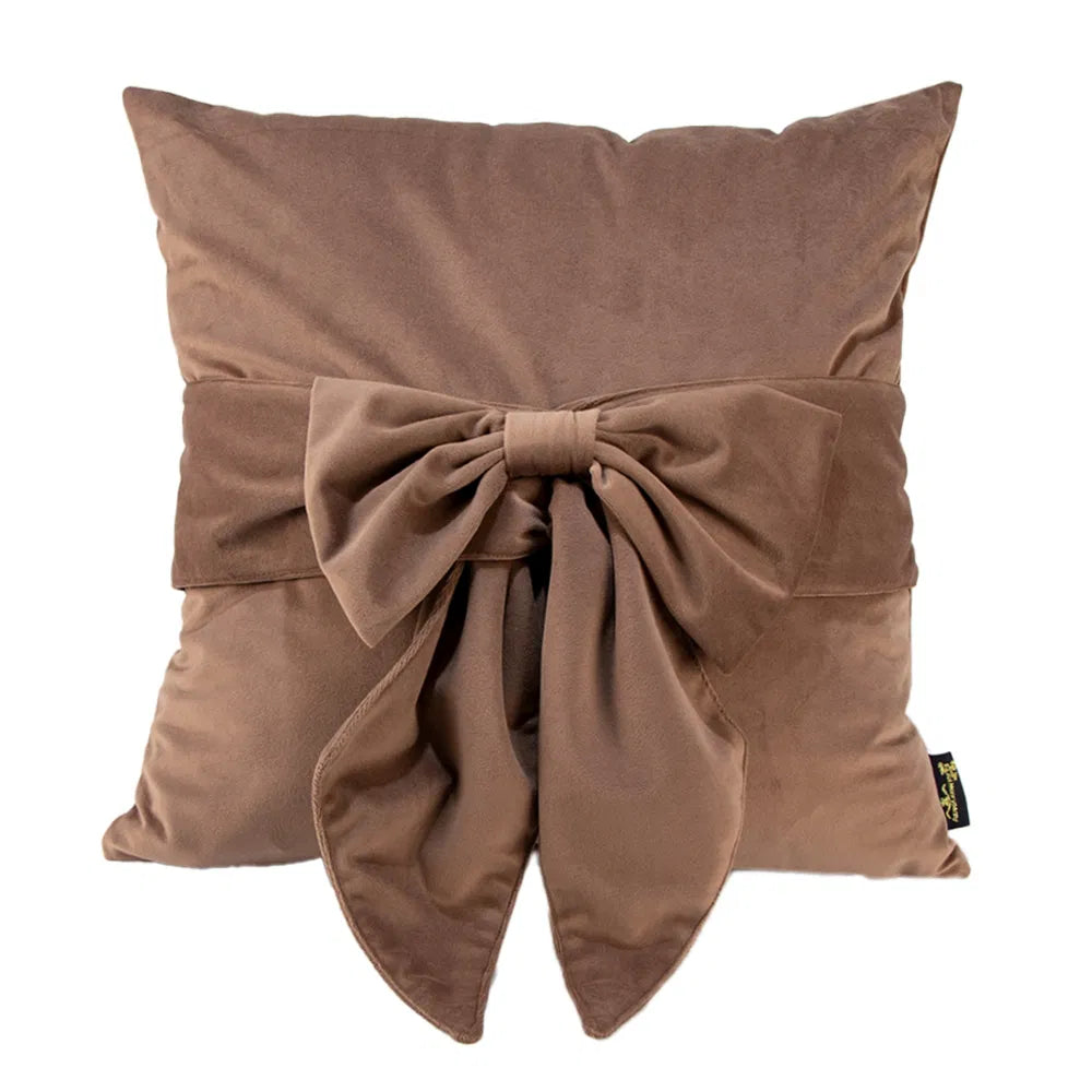Malini Paul Moneypenny Taupe Tiedup Cushion
