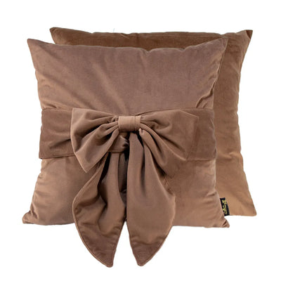 Malini Paul Moneypenny Taupe Tiedup Cushion