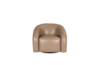 Taupe PU Leather Swivel Armchair