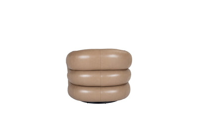Taupe PU Leather Swivel Armchair