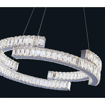 Ex-Display - Aisha 2 Tier Chrome & Crystal Ceiling Light