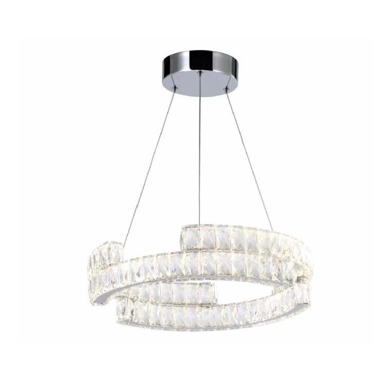 Ex-Display - Aisha 2 Tier Chrome & Crystal Ceiling Light