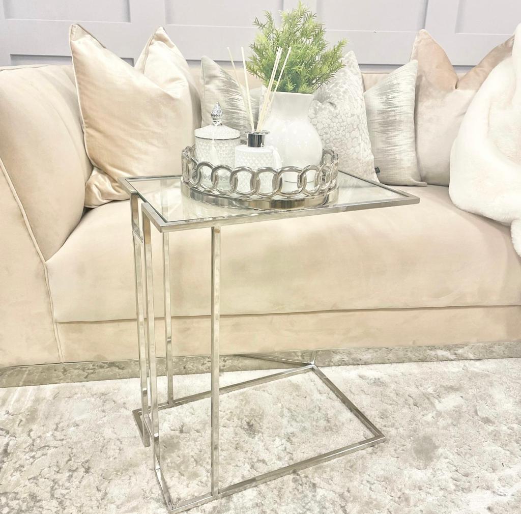 Tides Collection Harriett Stainless Steel Sofa Table