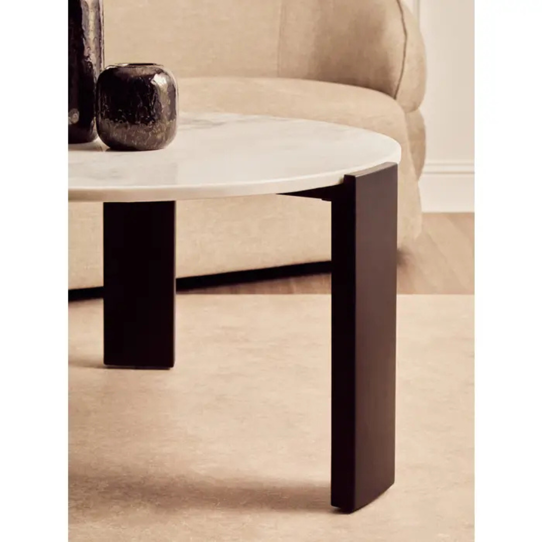 Palmermo White Marble Round Coffee Table (2 sizes available)