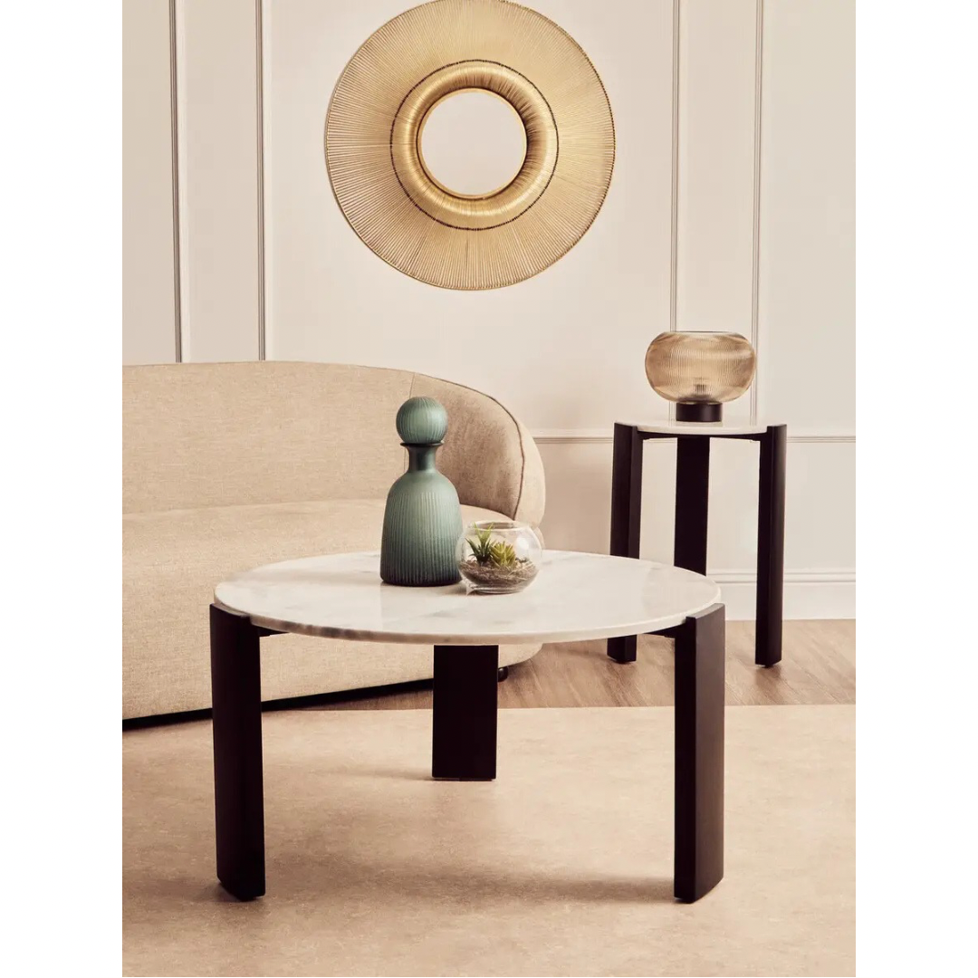 Palmermo White Marble Round Coffee Table (2 sizes available)